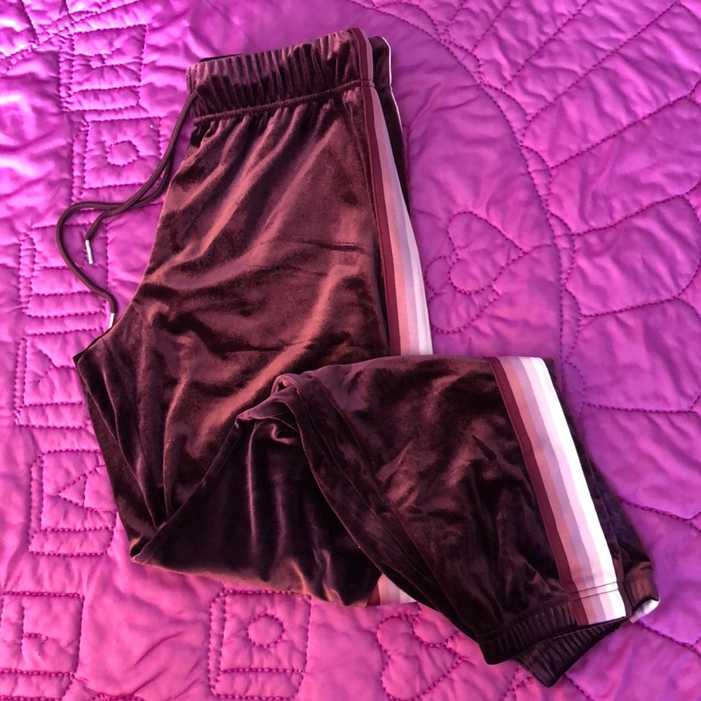 Satin sweat pants.